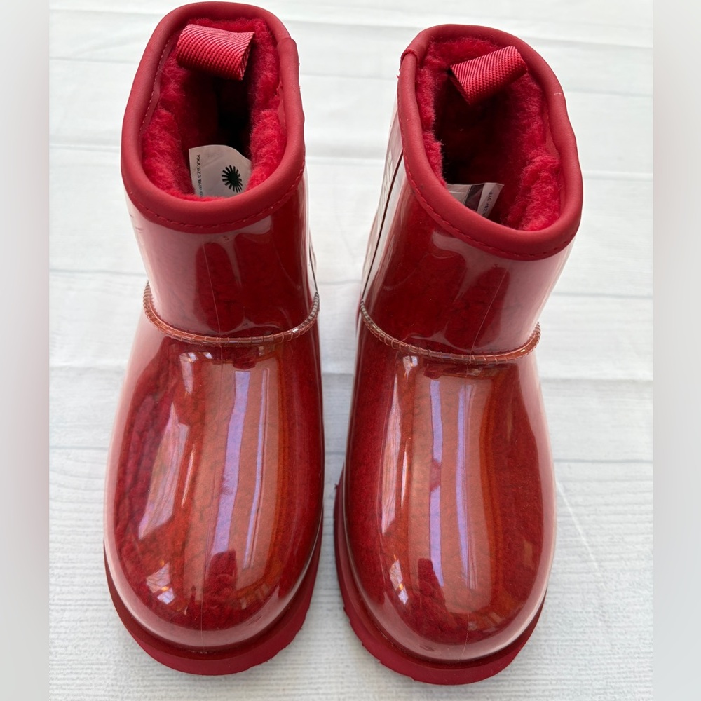 UGG Kids Shiny Red Boots - Picture 2 of 9